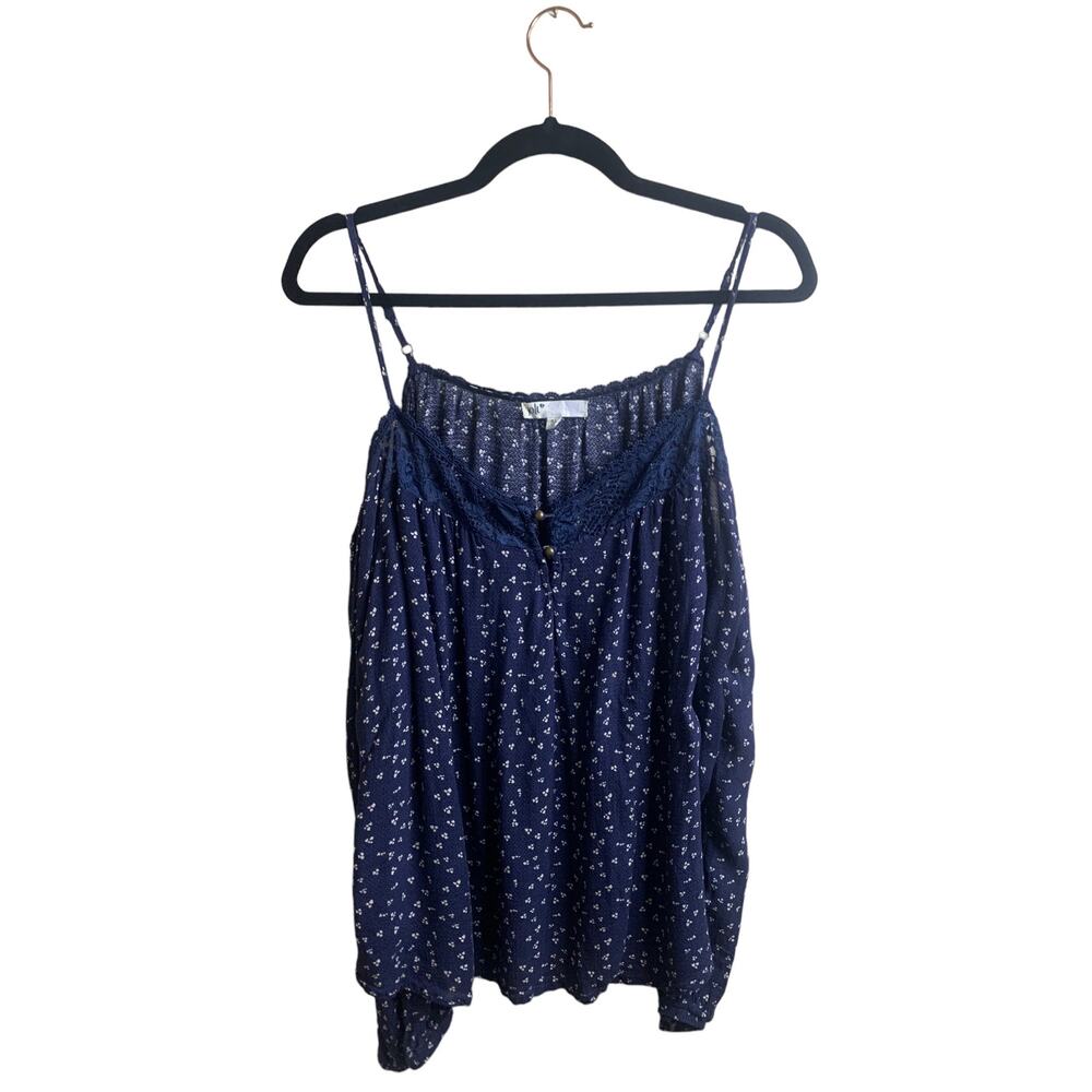 Jolt Blue - Cold Shoulder Spaghetti Strap Top - Size XL Top
